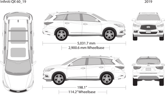 2019 Infiniti QX60 vector wrap template, Design-Ready PDF - GravBase