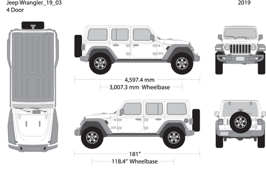 2019 Jeep Wrangler V03 Vehicle Wrap Template