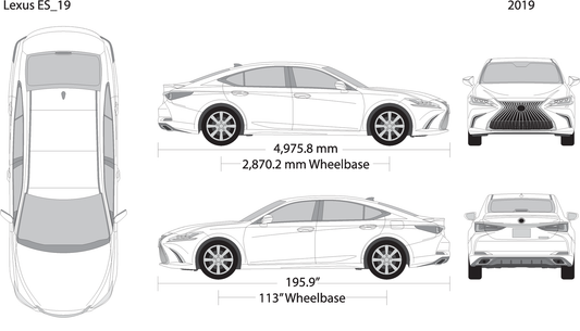 2019 Lexus Es V19 Vehicle Wrap Template