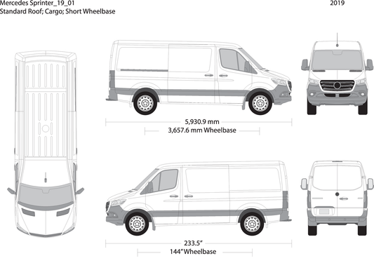 2019 Mercedes Sprinter V01 Vehicle Wrap Template