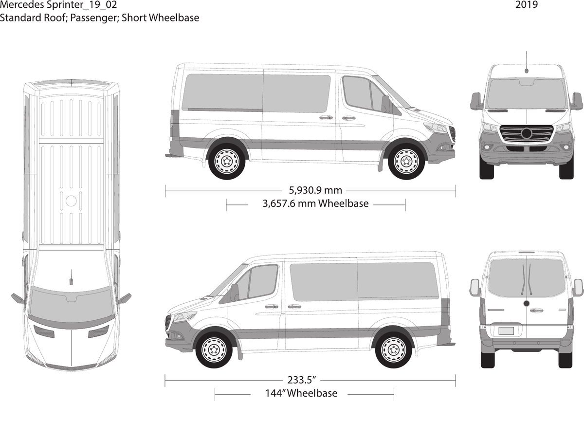 2019 Mercedes Sprinter vector wrap template V02, Design-Ready PDF - GravBase