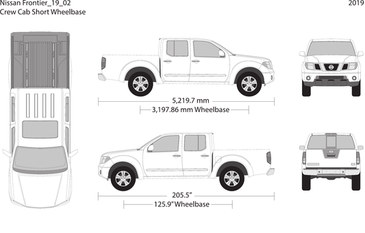 2019 Nissan Frontier vector wrap template V02, Design-Ready PDF - GravBase