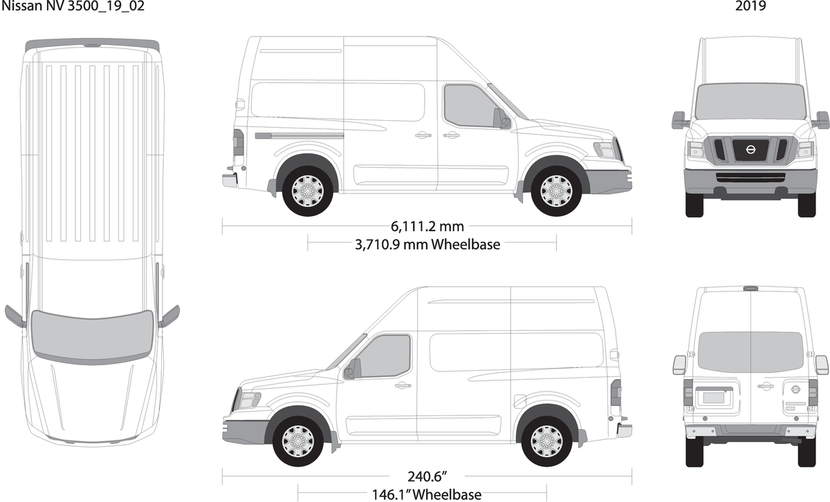2019 Nissan Nv Cargo 3500 V02 Vehicle Wrap Template