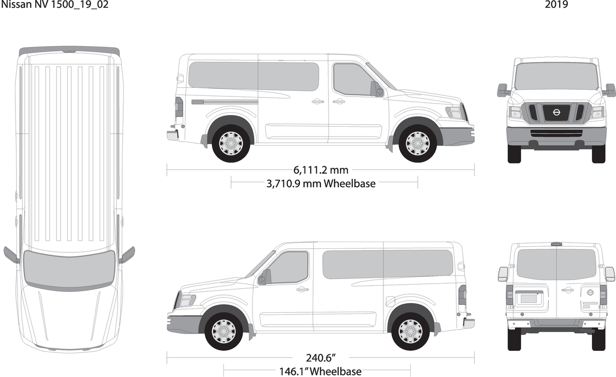 2019 Nissan Nv Passenger V02 Vehicle Wrap Template