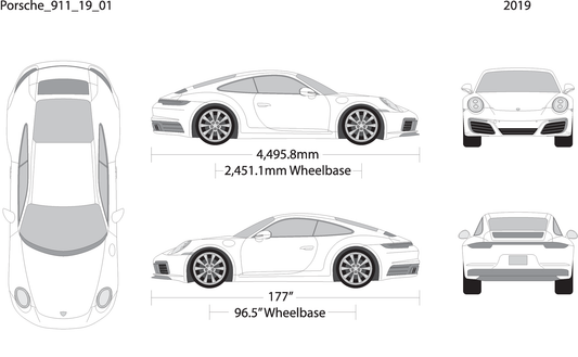 2019 Porsche 911 V01 Vehicle Wrap Template