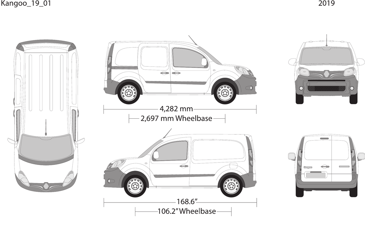 2019 Renault Kangoo Vector Wrap Template - GravBase