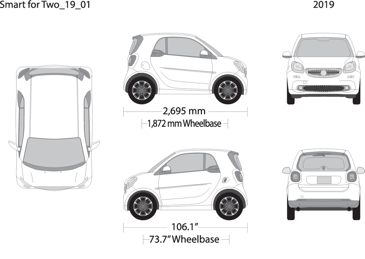 2019 Smart Fortwo V01 Vehicle Wrap Template