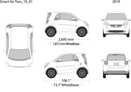 2019 Smart Fortwo V01 Vehicle Wrap Template