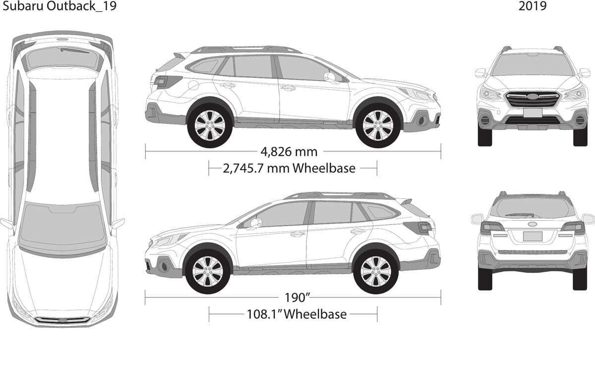 2019 Subaru Outback vector wrap template, Design-Ready PDF - GravBase