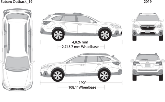 2019 Subaru Outback V19 Vehicle Wrap Template