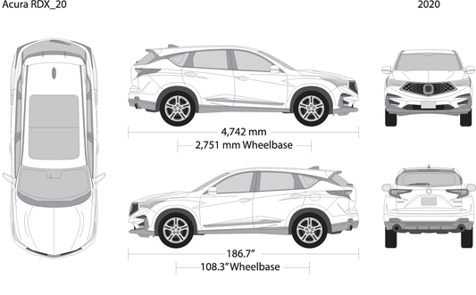 2020 Acura Rdx V20 Vehicle Wrap Template