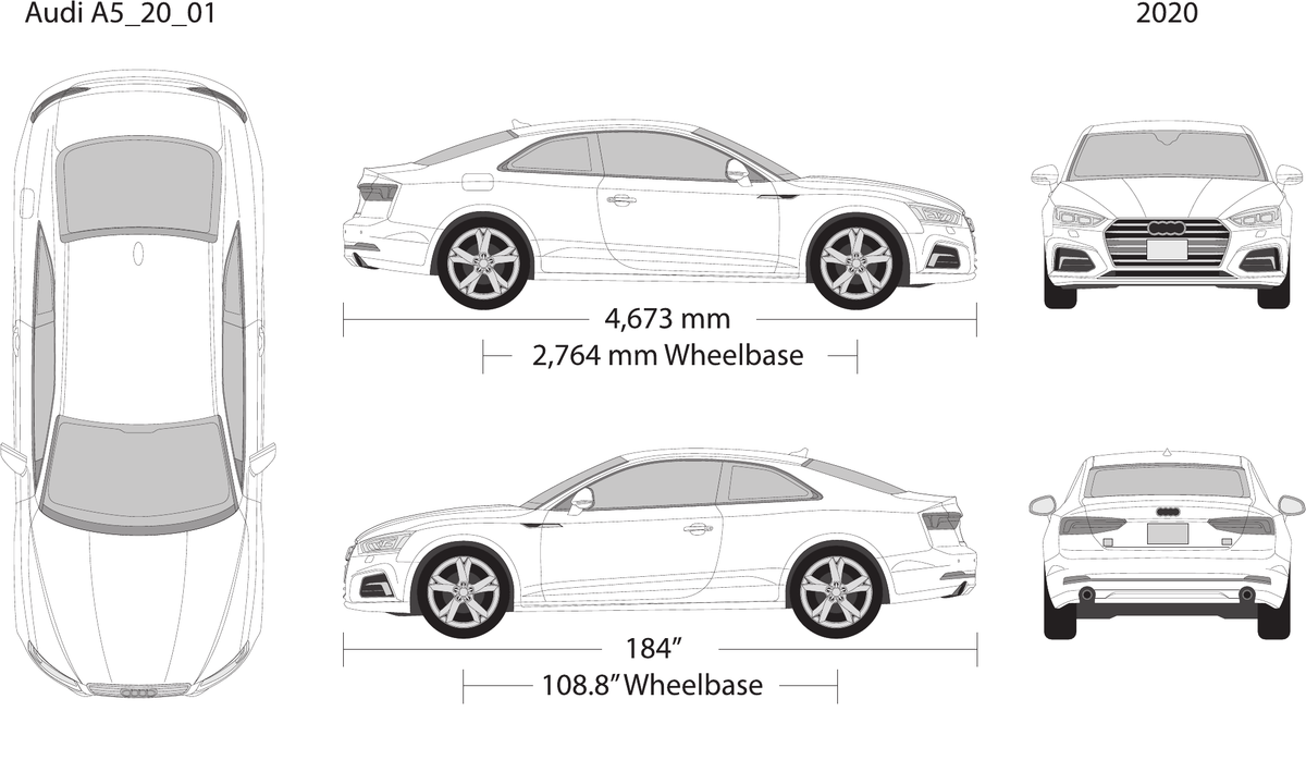 2020 Audi A5 vector wrap template, Design-Ready PDF - GravBase