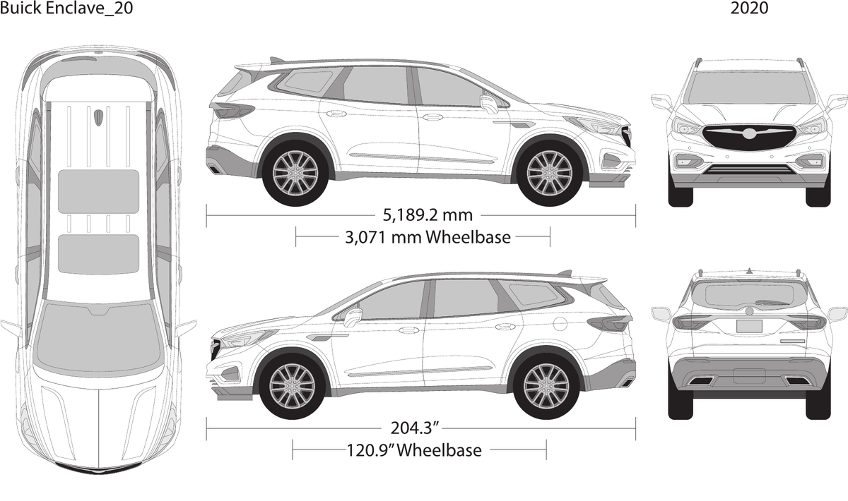 2020 Buick Enclave vector wrap template, Design-Ready PDF - GravBase