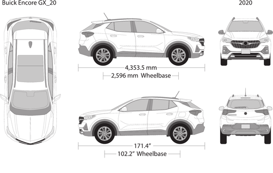 2020 Buick Encore vector wrap template, Design-Ready PDF - GravBase
