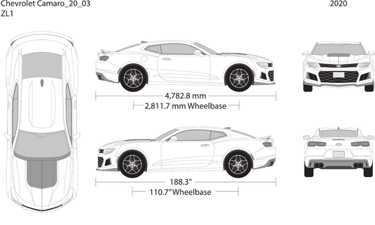 2020 Chevy Camaro vector wrap template V03, Design-Ready PDF - GravBase