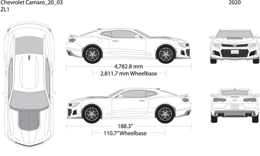 2020 Chevy Camaro V03 Vehicle Wrap Template