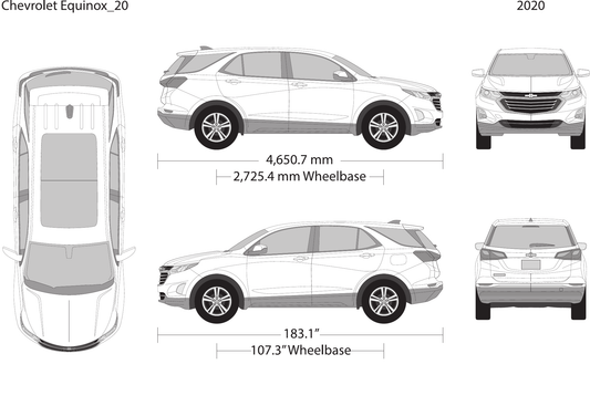 2020 Chevy Equinox vector wrap template, Design-Ready PDF - GravBase