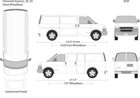 2020 Chevy Express vector wrap template V03, Design-Ready PDF - GravBase