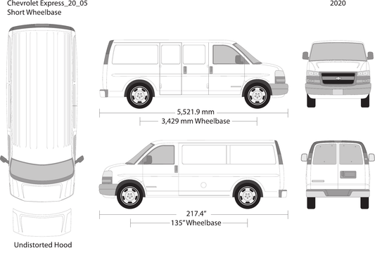 2020 Chevy Express vector wrap template V05, Design-Ready PDF - GravBase