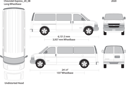 2020 Chevy Express V08 Vehicle Wrap Template