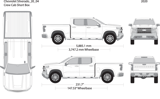 2020 Chevy Silverado 1500 V04 Vehicle Wrap Template