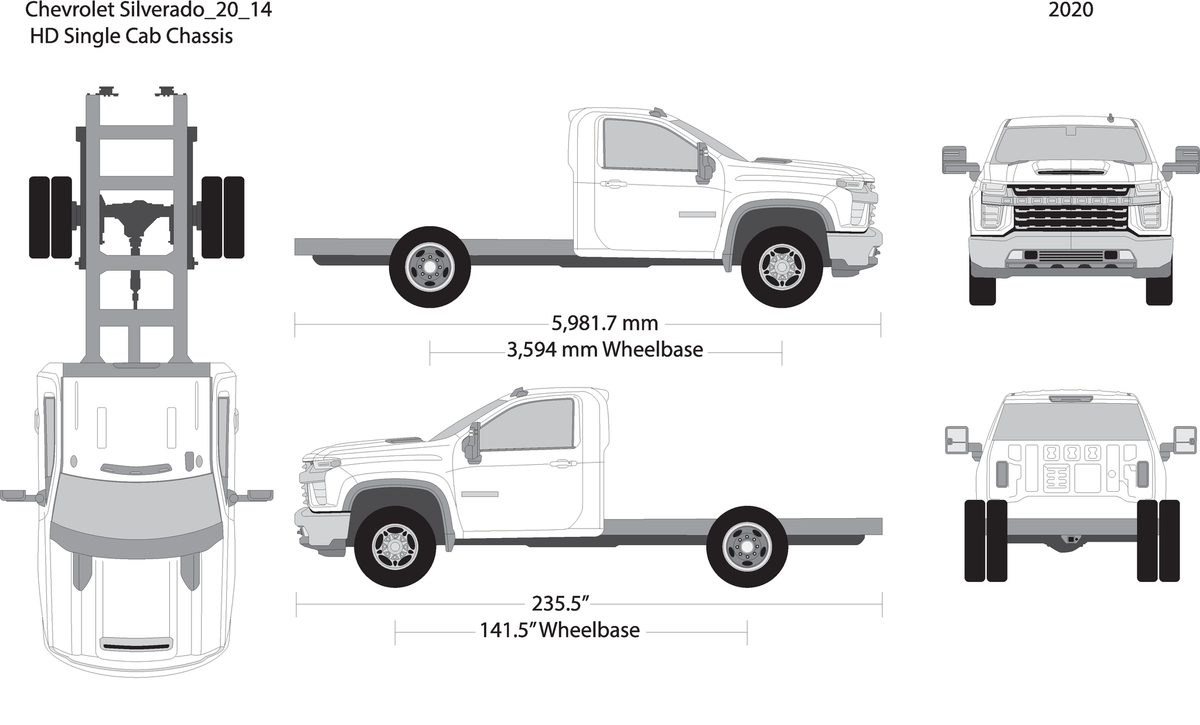 2020 Chevy Silverado 2500 3500 Hd V14 Vehicle Wrap Template