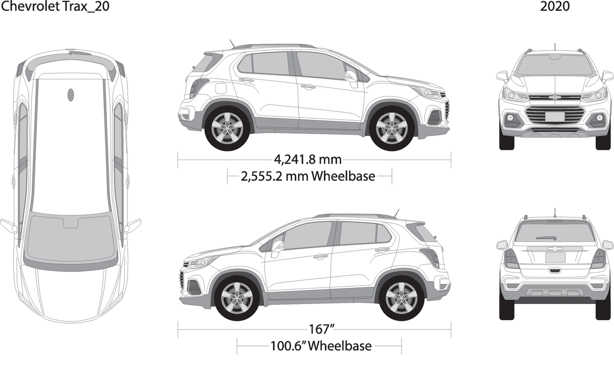 2020 Chevy Trax V20 Vehicle Wrap Template