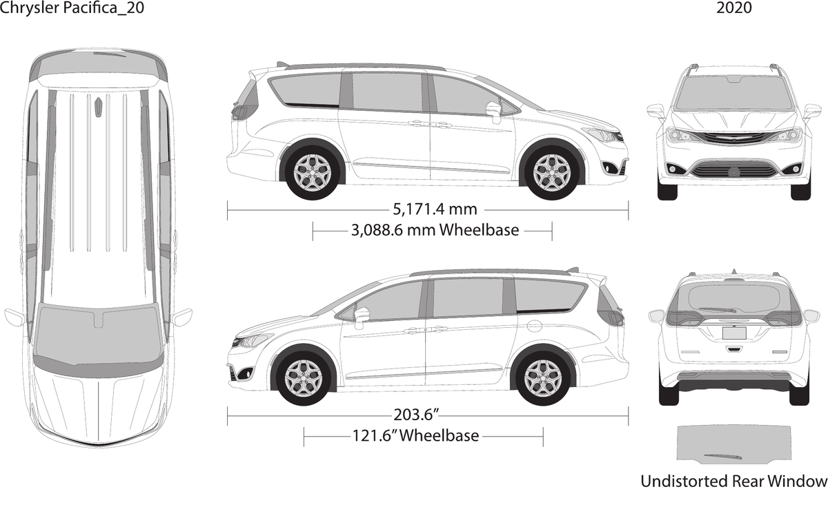 2020 Chrysler Pacifica vector wrap template, Design-Ready PDF - GravBase