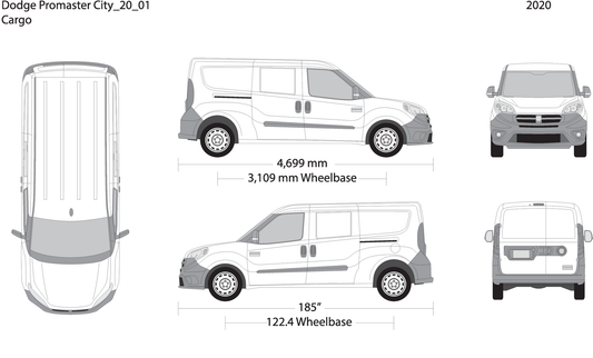 2020 Dodge Promaster City V01 Vehicle Wrap Template