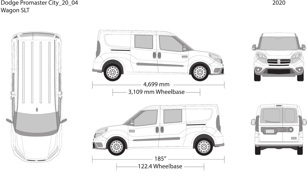 2020 Dodge Promaster City vector wrap template V04, Design-Ready PDF - GravBase
