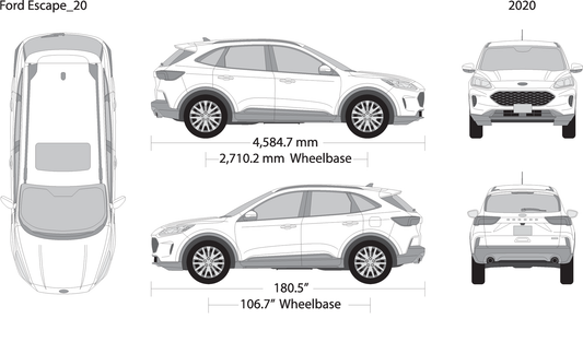 2020 Ford Escape V20 Vehicle Wrap Template