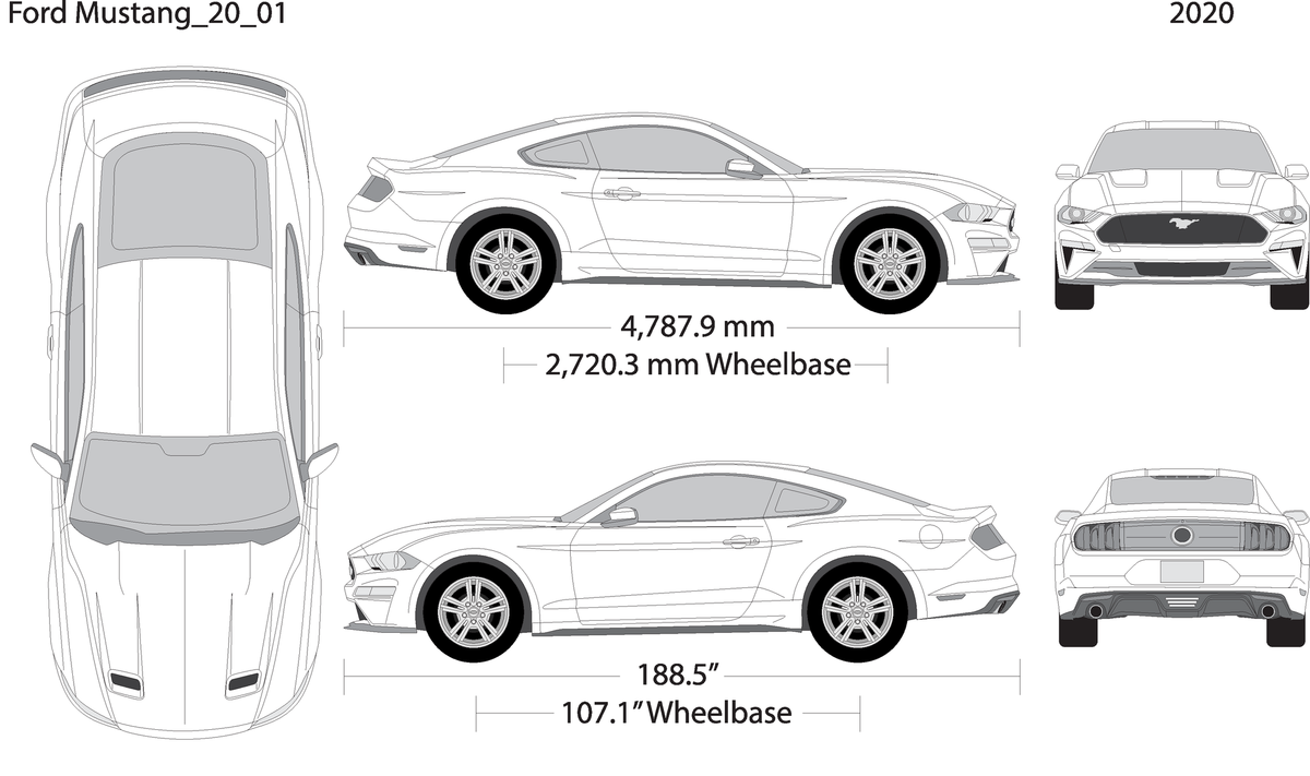 2020 Ford Mustang V01 Vehicle Wrap Template
