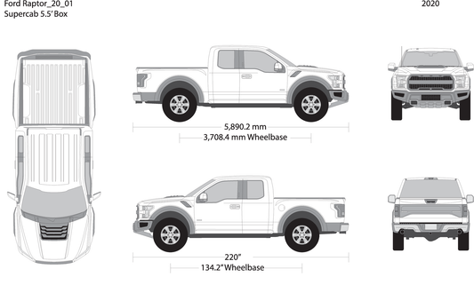 2020 Ford Raptor V01 Vehicle Wrap Template