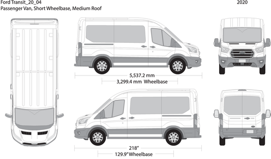 2020 Ford Transit Sliding Door V04 Vehicle Wrap Template