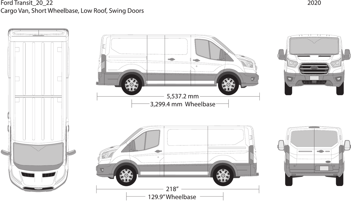 2020 Ford Transit Swing Doors vector wrap template V21, Design-Ready PDF - GravBase