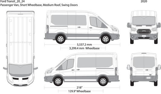 2020 Ford Transit Swing Doors V24 Vehicle Wrap Template