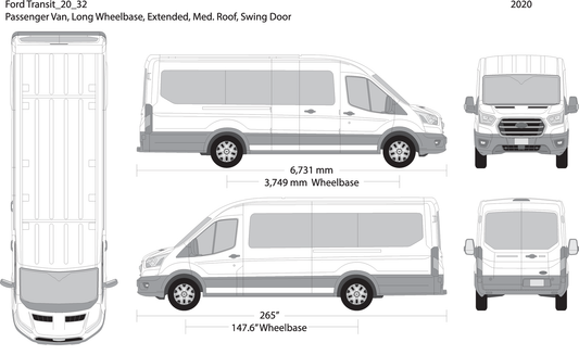 2020 Ford Transit Swing Doors V32 Vehicle Wrap Template