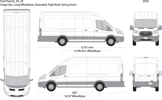 2020 Ford Transit Swing Doors V33 Vehicle Wrap Template