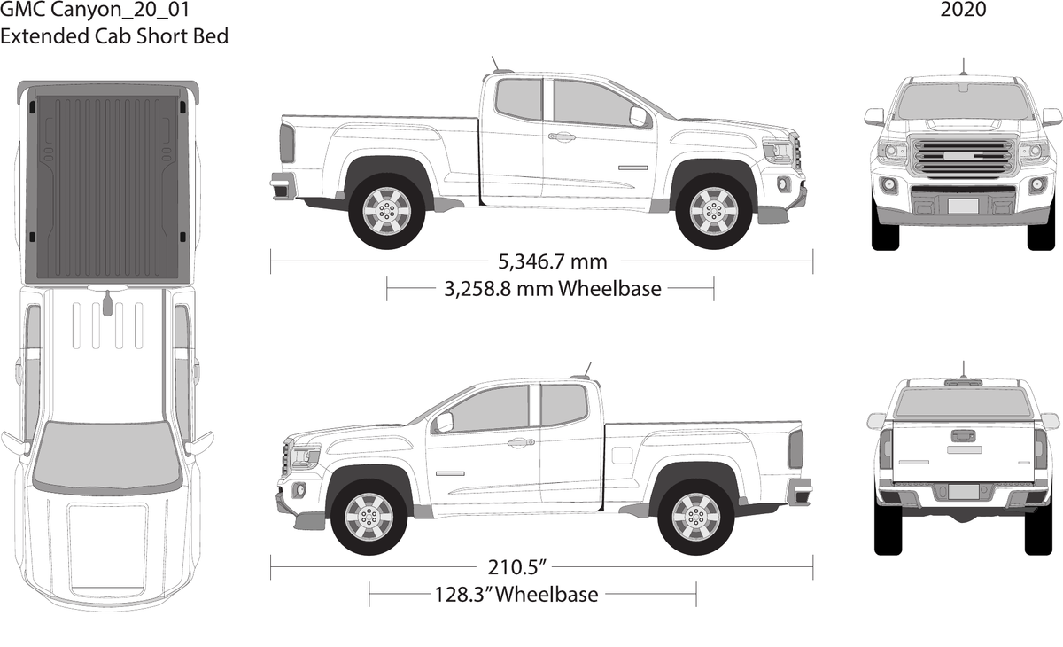2020 GMC Canyon vector wrap template V01, Design-Ready PDF - GravBase