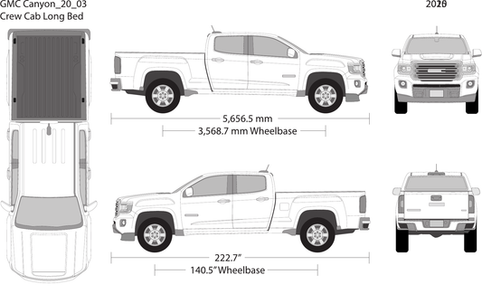 2020 GMC Canyon vector wrap template V03, Design-Ready PDF - GravBase