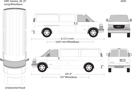 2020 GMC Savana vector wrap template V07, Design-Ready PDF - GravBase