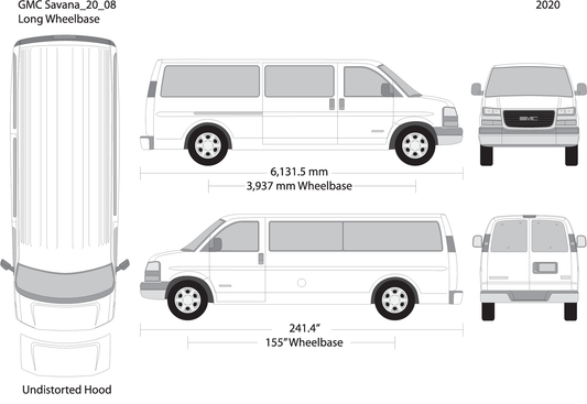 2020 Gmc Savana V08 Vehicle Wrap Template