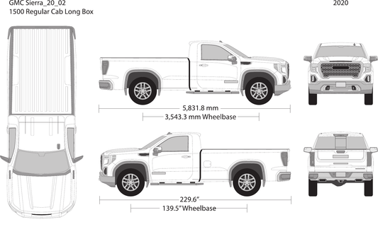 2020 GMC Sierra 1500 vector wrap template V02, Design-Ready PDF - GravBase