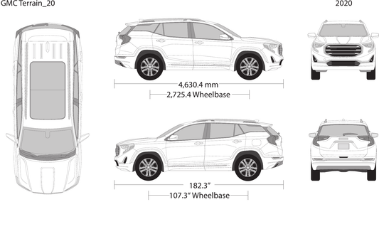 2020 GMC Terrain vector wrap template, Design-Ready PDF - GravBase