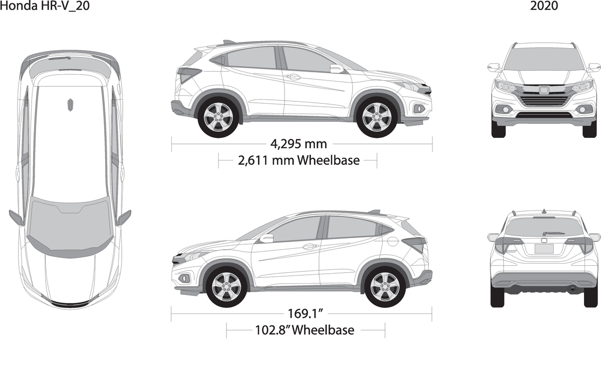 2020 Honda Hr V V20 Vehicle Wrap Template