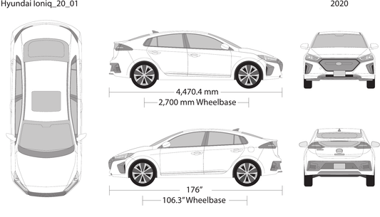 2020 Hyundai Ioniq vector wrap template, Design-Ready PDF - GravBase