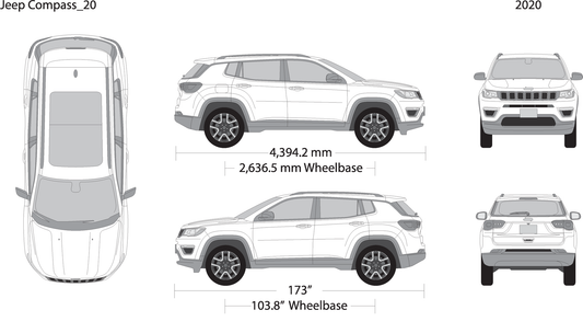 2020 Jeep Compass V20 Vehicle Wrap Template