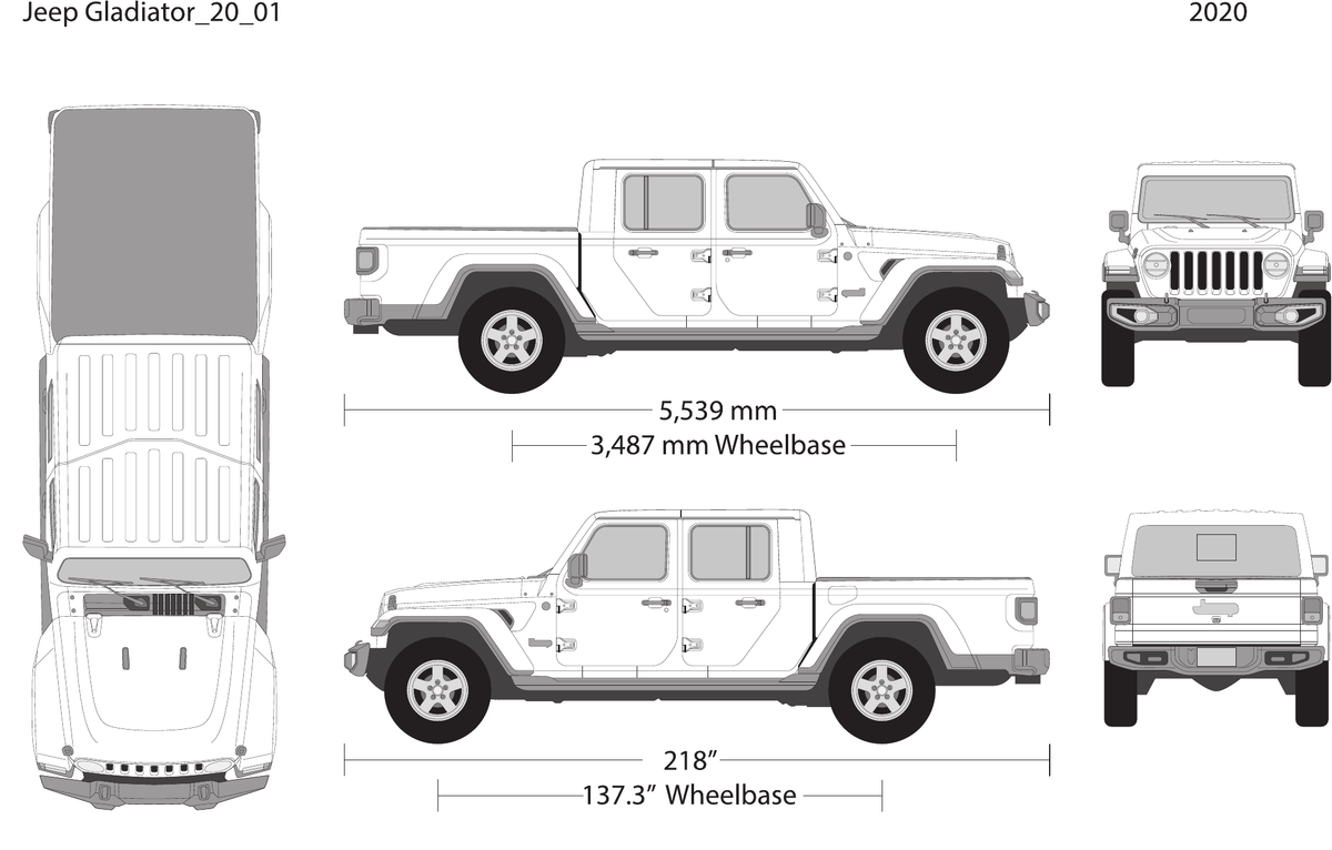 2020 Jeep Gladiator vector wrap template, Design-Ready PDF - GravBase