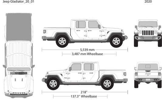 2020 Jeep Gladiator vector wrap template, Design-Ready PDF - GravBase