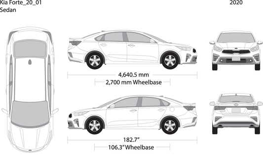 2020 Kia Forte V01 Vehicle Wrap Template